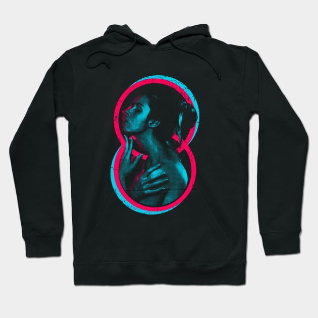 Neon Girl Retro Style Hoodie by TomCage